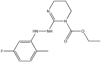 ethyl 2-[2-(5-fluoro-2-methylphenyl)hydrazino]-1,4,5,6-tetrahydropyrimidine-1-carboxylate Struktur