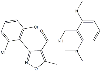 N4-[2,6-di(dimethylamino)benzyl]-3-(2,6-dichlorophenyl)-5-methylisoxazole-4-carboxamide Struktur