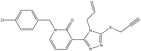 3-[4-allyl-5-(2-propynylsulfanyl)-4H-1,2,4-triazol-3-yl]-1-(4-chlorobenzyl)-2(1H)-pyridinone Struktur