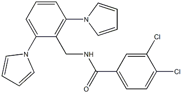 3,4-dichloro-N-[2,6-di(1H-pyrrol-1-yl)benzyl]benzenecarboxamide Struktur