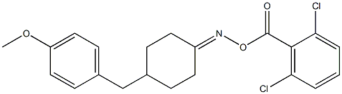 N-[(2,6-dichlorobenzoyl)oxy]-N-[4-(4-methoxybenzyl)cyclohexylidene]amine Struktur