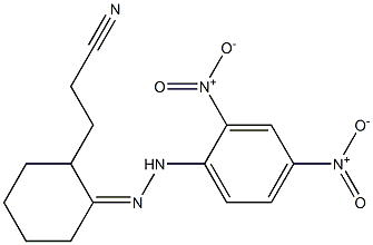 3-{2-[2-(2,4-dinitrophenyl)hydrazono]cyclohexyl}propanenitrile Struktur