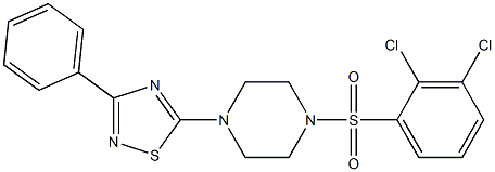 5-{4-[(2,3-dichlorophenyl)sulfonyl]piperazino}-3-phenyl-1,2,4-thiadiazole Struktur