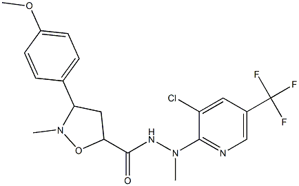 N'-[3-chloro-5-(trifluoromethyl)-2-pyridinyl]-3-(4-methoxyphenyl)-N',2-dimethyltetrahydro-5-isoxazolecarbohydrazide Struktur