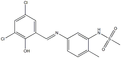 N-{5-[(3,5-dichloro-2-hydroxybenzylidene)amino]-2-methylphenyl}methanesulfonamide Struktur