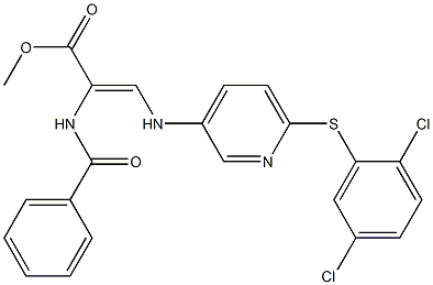 methyl 2-(benzoylamino)-3-({6-[(2,5-dichlorophenyl)thio]-3-pyridyl}amino)acrylate Struktur