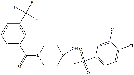 (4-{[(3,4-dichlorophenyl)sulfonyl]methyl}-4-hydroxypiperidino)[3-(trifluoromethyl)phenyl]methanone Struktur