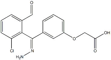 2-{3-[2-(3-chlorobenzoyl)carbohydrazonoyl]phenoxy}acetic acid Struktur