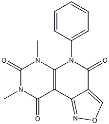 6,8-dimethyl-5-phenyl-4,5,6,7,8,9-hexahydroisoxazolo[3',4':4,5]pyrido[2,3-d]pyrimidine-4,7,9-trione Struktur