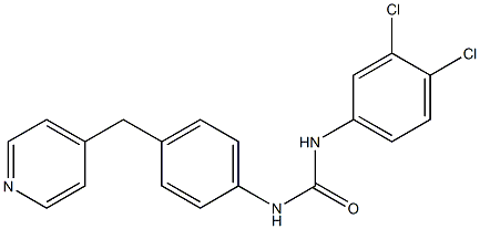 N-(3,4-dichlorophenyl)-N'-[4-(4-pyridinylmethyl)phenyl]urea Struktur