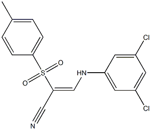 (Z)-3-(3,5-dichloroanilino)-2-[(4-methylphenyl)sulfonyl]-2-propenenitrile Struktur