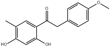 1-(2,4-dihydroxy-5-methylphenyl)-2-(4-methoxyphenyl)ethanone Struktur