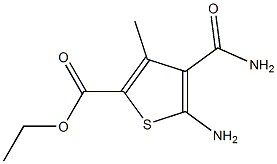 Ethyl 5-amino-4-carbamoyl-3-methylthiophene-2-carboxylate Struktur