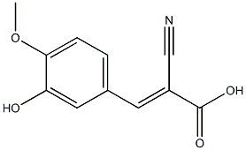 (2E)-2-cyano-3-(3-hydroxy-4-methoxyphenyl)acrylic acid Struktur