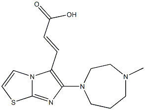 (2E)-3-[6-(4-methyl-1,4-diazepan-1-yl)imidazo[2,1-b][1,3]thiazol-5-yl]acrylic acid Struktur