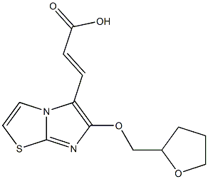 (2E)-3-[6-(tetrahydrofuran-2-ylmethoxy)imidazo[2,1-b][1,3]thiazol-5-yl]acrylic acid Struktur