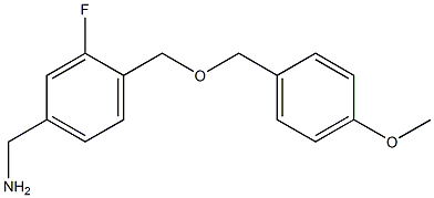 (3-fluoro-4-{[(4-methoxyphenyl)methoxy]methyl}phenyl)methanamine Struktur