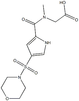 (methyl{[4-(morpholin-4-ylsulfonyl)-1H-pyrrol-2-yl]carbonyl}amino)acetic acid Struktur