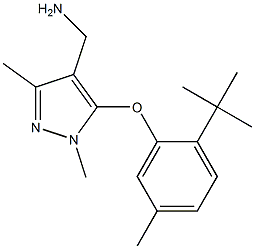 [5-(2-tert-butyl-5-methylphenoxy)-1,3-dimethyl-1H-pyrazol-4-yl]methanamine Struktur