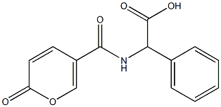 {[(2-oxo-2H-pyran-5-yl)carbonyl]amino}(phenyl)acetic acid Struktur