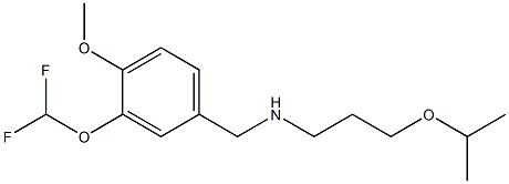 {[3-(difluoromethoxy)-4-methoxyphenyl]methyl}[3-(propan-2-yloxy)propyl]amine Struktur