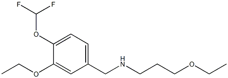 {[4-(difluoromethoxy)-3-ethoxyphenyl]methyl}(3-ethoxypropyl)amine Struktur