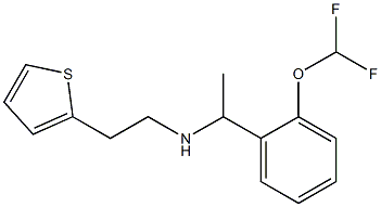 {1-[2-(difluoromethoxy)phenyl]ethyl}[2-(thiophen-2-yl)ethyl]amine Struktur