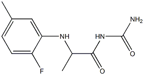 {2-[(2-fluoro-5-methylphenyl)amino]propanoyl}urea Struktur