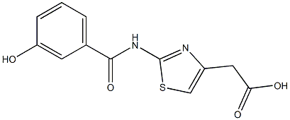 {2-[(3-hydroxybenzoyl)amino]-1,3-thiazol-4-yl}acetic acid Struktur