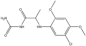 {2-[(5-chloro-2,4-dimethoxyphenyl)amino]propanoyl}urea Struktur