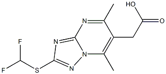 {2-[(difluoromethyl)thio]-5,7-dimethyl[1,2,4]triazolo[1,5-a]pyrimidin-6-yl}acetic acid Struktur