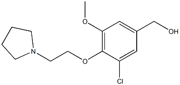 {3-chloro-5-methoxy-4-[2-(pyrrolidin-1-yl)ethoxy]phenyl}methanol Struktur