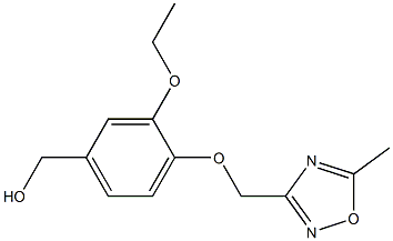 {3-ethoxy-4-[(5-methyl-1,2,4-oxadiazol-3-yl)methoxy]phenyl}methanol Struktur