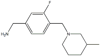 {3-fluoro-4-[(3-methylpiperidin-1-yl)methyl]phenyl}methanamine Struktur