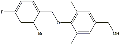 {4-[(2-bromo-4-fluorophenyl)methoxy]-3,5-dimethylphenyl}methanol Struktur