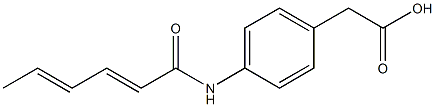 {4-[(2E,4E)-hexa-2,4-dienoylamino]phenyl}acetic acid Struktur