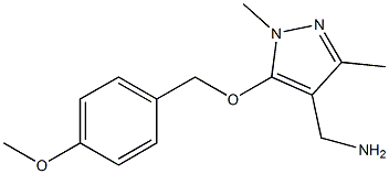 {5-[(4-methoxyphenyl)methoxy]-1,3-dimethyl-1H-pyrazol-4-yl}methanamine Struktur