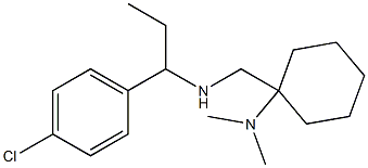 1-({[1-(4-chlorophenyl)propyl]amino}methyl)-N,N-dimethylcyclohexan-1-amine Struktur