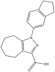 1-(2,3-dihydro-1H-inden-5-yl)-1,4,5,6,7,8-hexahydrocyclohepta[c]pyrazole-3-carboxylic acid Struktur