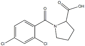 1-(2,4-dichlorobenzoyl)pyrrolidine-2-carboxylic acid Struktur