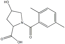 1-(2,5-dimethylbenzoyl)-4-hydroxypyrrolidine-2-carboxylic acid Struktur