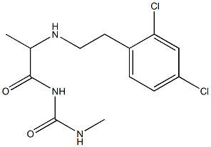 1-(2-{[2-(2,4-dichlorophenyl)ethyl]amino}propanoyl)-3-methylurea Struktur