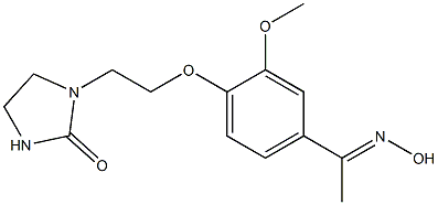 1-(2-{4-[1-(hydroxyimino)ethyl]-2-methoxyphenoxy}ethyl)imidazolidin-2-one Struktur