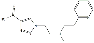 1-(2-{methyl[2-(pyridin-2-yl)ethyl]amino}ethyl)-1H-1,2,3-triazole-4-carboxylic acid Struktur