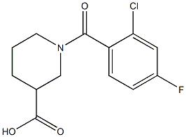 1-(2-chloro-4-fluorobenzoyl)piperidine-3-carboxylic acid Struktur