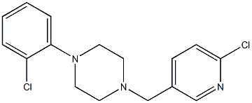 1-(2-chlorophenyl)-4-[(6-chloropyridin-3-yl)methyl]piperazine Struktur