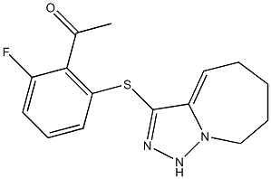 1-(2-fluoro-6-{5H,6H,7H,8H,9H-[1,2,4]triazolo[3,4-a]azepin-3-ylsulfanyl}phenyl)ethan-1-one Struktur