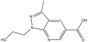 1-(2-hydroxyethyl)-3-methyl-1H-pyrazolo[3,4-b]pyridine-5-carboxylic acid Struktur