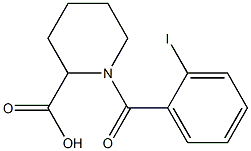 1-(2-iodobenzoyl)piperidine-2-carboxylic acid Struktur