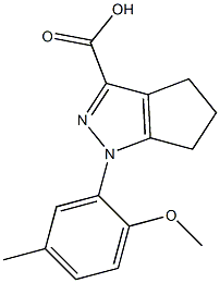 1-(2-methoxy-5-methylphenyl)-1H,4H,5H,6H-cyclopenta[c]pyrazole-3-carboxylic acid Struktur